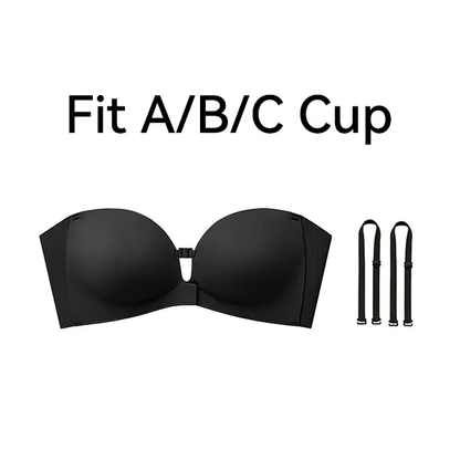 🥳LUCKMEEY Womens Strapless Front Closure Bra Push Up Lift Bra Padded Add Cup💞