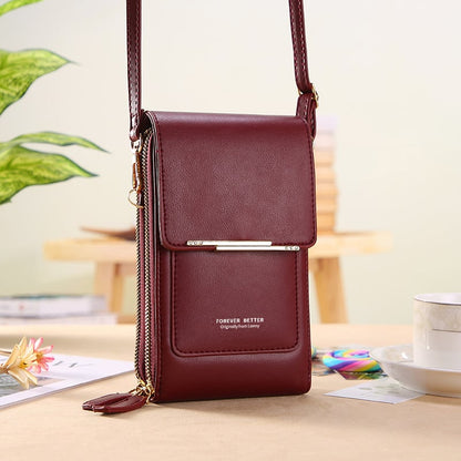 🥳2026 HOT SALE🥳💞50K+ SOLD! 👛📱Women‘s Touchscreen Crossbody Phone Wallet – Answer calls & text without opening. Fits phones up to 6.5″, water‑resistant & lightweight – hands‑free summer style! 🌸✨