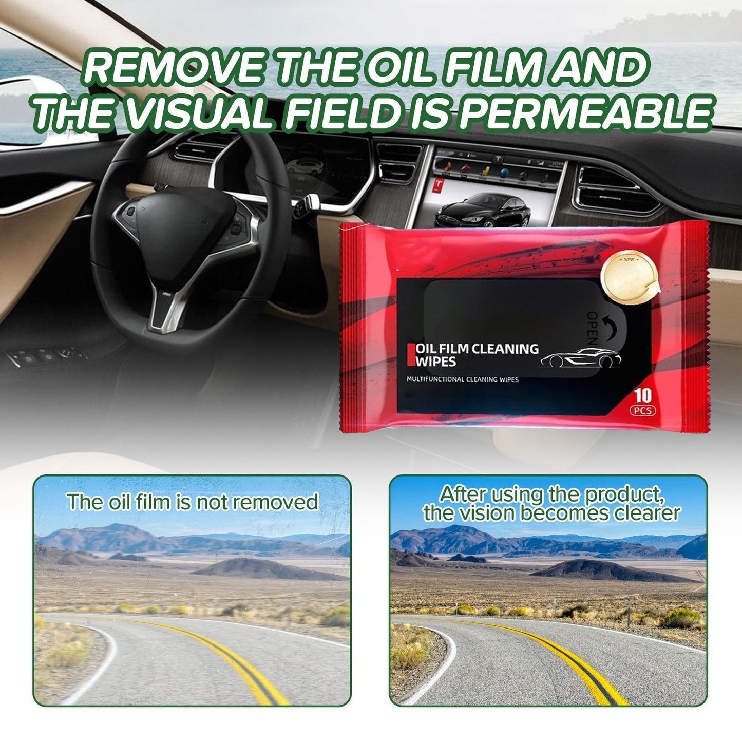 Autoglas oliefilmverwijdering doekjes