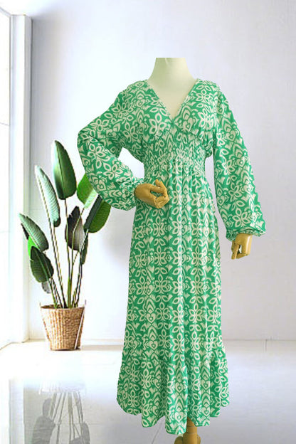 🔥SUMMER SALE 53% OFF 👗New Floral Print V Neck-Long Dress
