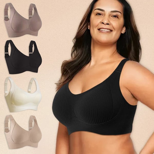 ⏰Last Day Sale 50% OFF 🎁Subtle Striped Seamless Bra W-Support Wireless Comfort Bra