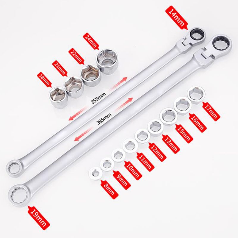 Kit de llave de trinquete ajustable de 15 piezas （50%de descuento）