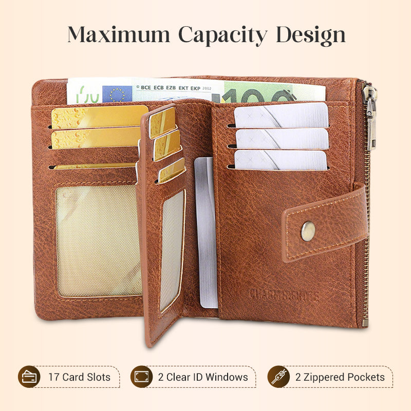 👜💳Women's RFID Blocking Leather Wallet – Blocks digital pickpockets. Soft leather, multiple slots. Secure & stylish.
