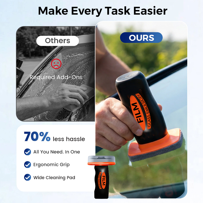 🚗BUY 2 GET 1 FREE! Auto Glass Oil Film Remover – Eliminates stubborn grease, wax & road grime. Restores crystal-clear visibility – safer night & rainy driving! 🌧️✨