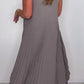 💖LAST DAY SALE 50% OFF💖Laney Pleated Short Sleeve Irregular Midi Top and Elastic Waist Wide Leg Pants Set✨