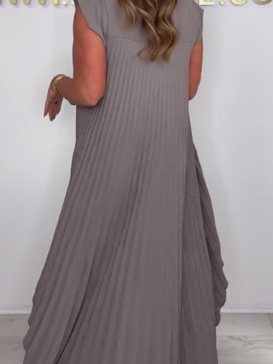💖ULTIMO GIORNO DI SCONTO DEL 50%💖Completo composto da top midi irregolare a maniche corte plissettato e pantaloni a gamba larga con elastico in vita di Laney✨