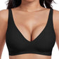 💕Jelly Wireless Womens Comfortable Wireless Bras Push Up Bralettes Seamless Tshirts Bras Deep V Everyday Bras