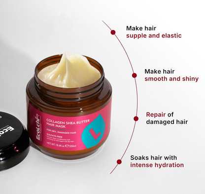 ✨ Collagen Shea Butter Hair Mask – Deep Repair Treatment for Dry, Damaged & Frizzy Hair, Suitable for All Hair Types