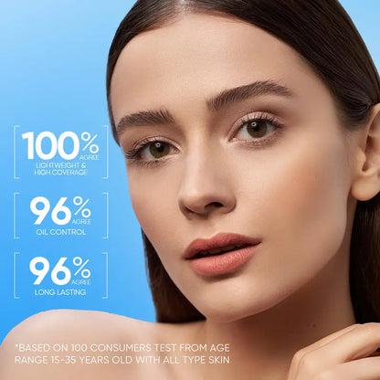 ❤️New Shade Launch❤️SKINTIFIC Velvet Matte Cushion Foundation Blue Ultra Cover Powder Foundation, 12h Oil-Control, Lightweight, Long-Lasting, Waterproof Korean Cushion Makeup