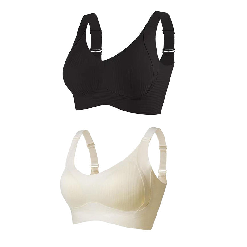 ⏰Last Day Sale 50% OFF 🎁Subtle Striped Seamless Bra W-Support Wireless Comfort Bra
