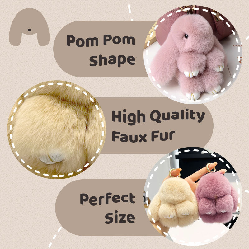 📢📢LIMITED TIME SPECIAL SALE 50% OFF !! ⏰🐰Handmade Soft Bunny PomPom Charms – Fluffy, Cute & Perfect for Bags, Keys & Gifts🎉
