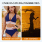 😍👙High Waisted Tummy Control Color Block Bikini Sets
