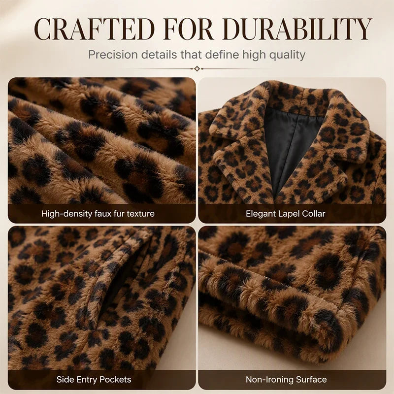 💥2026 HOT SALE - 🏆50% OFF!!❄️ Luxe Winter Style | Women's Leopard Print Faux Fur Coat