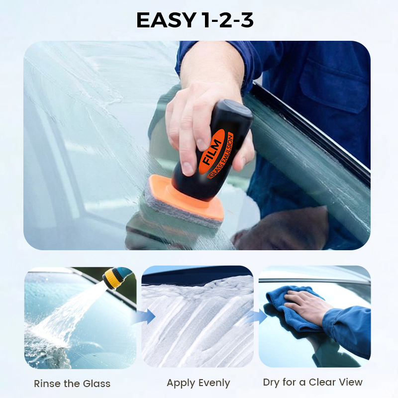🚗BUY 2 GET 1 FREE! Auto Glass Oil Film Remover – Eliminates stubborn grease, wax & road grime. Restores crystal-clear visibility – safer night & rainy driving! 🌧️✨