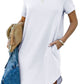 🌈2024 Women's Casual Short Sleeve T Shirt Dress Basic Dresses with Pockets