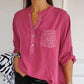 ⏳Limited Sale 51% OFF🌸Women's Sequin Patchwork V-neck Shirt
