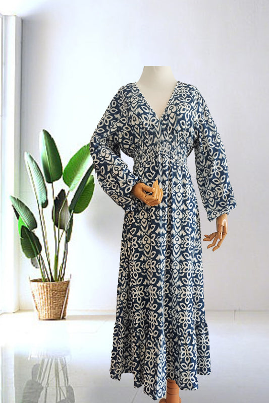 🔥SUMMER SALE 53% OFF 👗New Floral Print V Neck-Long Dress