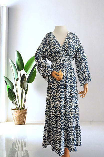 🔥SUMMER SALE 53% OFF 👗New Floral Print V Neck-Long Dress