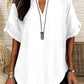 💞50K+ SOLD!🌸Women's Plain Short Sleeve Blouse, Casual Solid Color Top for Daily Wear