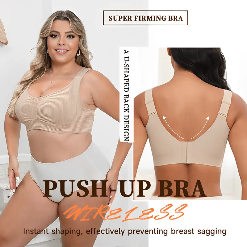 ⏰Last Day Sale 50% OFF 🎁Subtle Striped Seamless Bra W-Support Wireless Comfort Bra