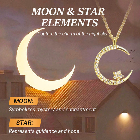 🖤Black Friday Sale:50% OFF🖤Bright Night: Moon Star Necklace🌙✨
