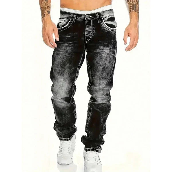 🔥 Men's Fashion Creative Stretch Denim Jeans,Minimalist Style Suitable For Emo Style💙