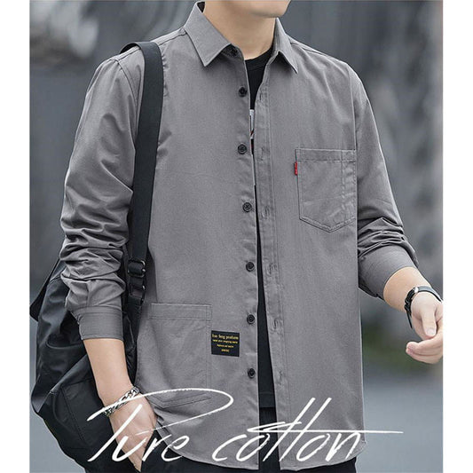 Men's Casual Pure Cotton Long Sleeve Shirt（50% OFF）