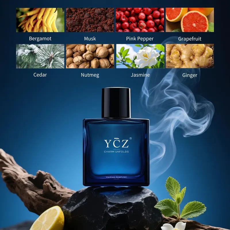 ⚡ LIMITED TIME 50% OFF! 🌊 YCZ Midnight Marine Eau De Parfum Unisex 50ml – Ocean Aroma with Pink Pepper, Ginger & Musk ✨