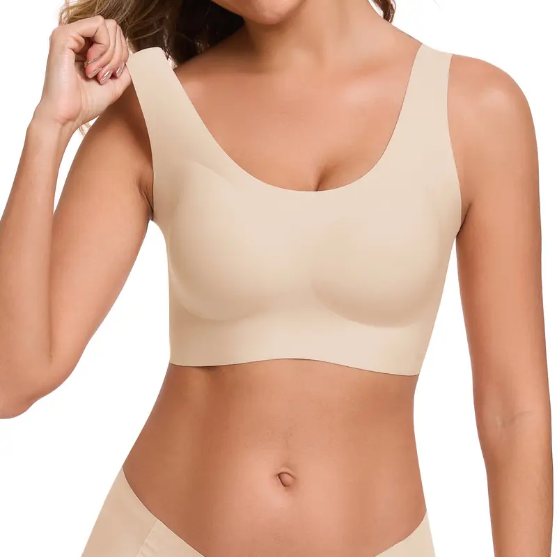 ✨ubras Seamless Bras for Women Full Coverage Wireless Bralette Widen Straps Side Comfortable Breathable