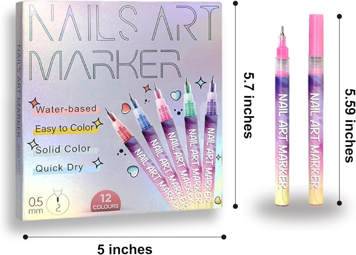 12 Colors Nail Art Pens Set🎨💅