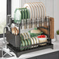 🍽️ 50% OFF!  2-Tier Dish Rack – With Drip Tray, Space-Saving & Ideal for Family Kitchens 🏠