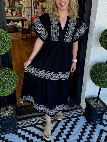BEST SELLING 52%OFF💝2024 Women's V-Neck Boho Maxi Dress💝