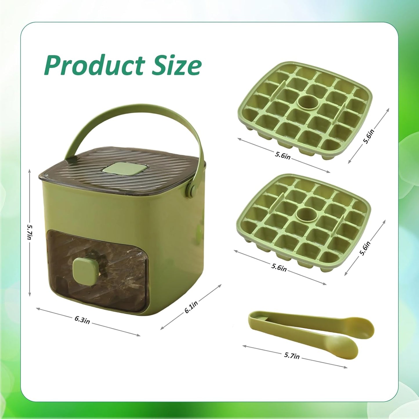 2026 HOT SALE🥳50K+ SOLD! 50% OFF!🥳💞 Ice Cube Maker with Storage – 48 cubes at once, leak‑proof lid. Stackable, saves space. Includes ice scoop & tong. A summer essential.