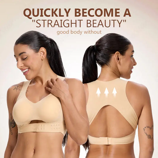 🔥Women’s Beige Wireless Bra, Soft Breathable Non-removable Moulded Cups, Yoga Fitness Sportswear for Gym & Daily Training