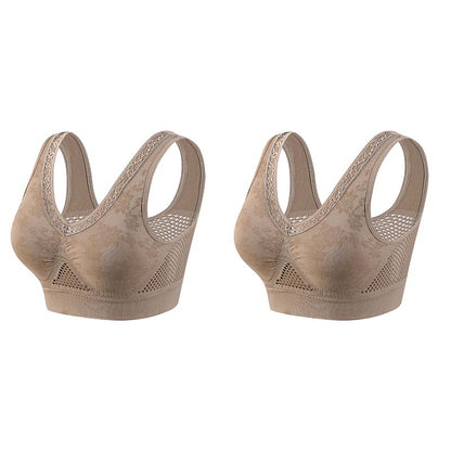 🏆 Last Day Buy One Get One Free! 💐 🎁Lace Wireless Pure Cotton Buttonless Comfy Lifting Bra