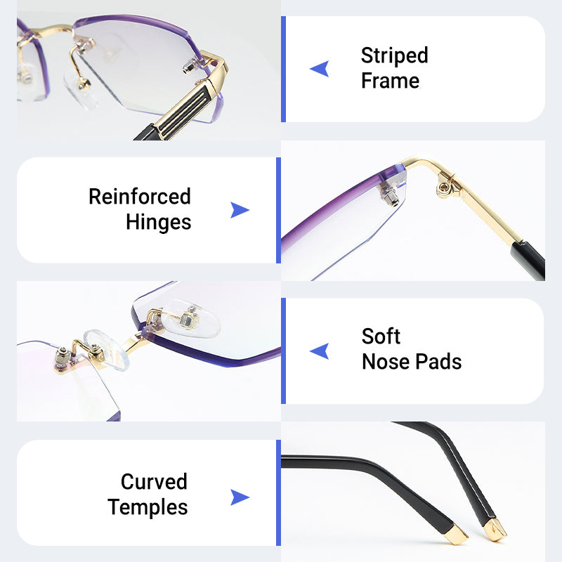 ✨Zafiro de alta dureza ✨Gafas de lectura progresivas antiazules de doble uso para cerca y lejos