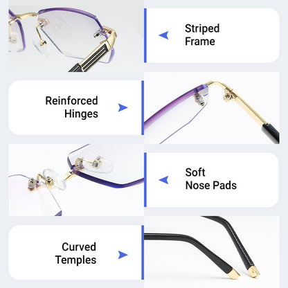 ✨Zafiro de alta dureza ✨Gafas de lectura progresivas antiazules de doble uso para cerca y lejos