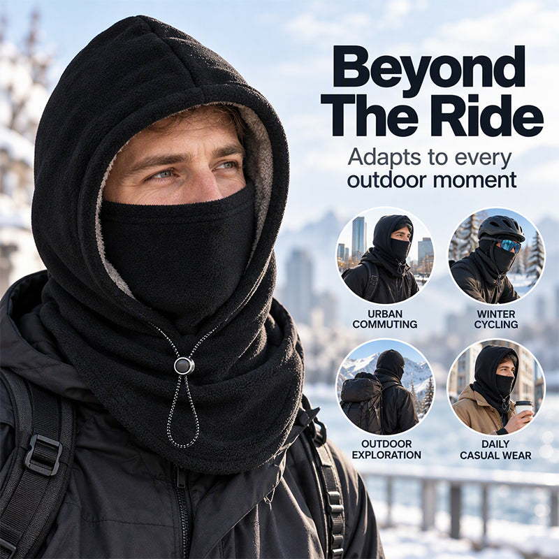 🔥 ❄️ Warm Balaclava with Adjustable Drawstring – Face and Neck Protection