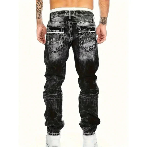 🔥 Men's Fashion Creative Stretch Denim Jeans,Minimalist Style Suitable For Emo Style💙