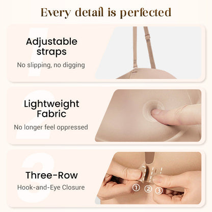 🥳LUCKMEEY Womens Strapless Front Closure Bra Push Up Lift Bra Padded Add Cup💞