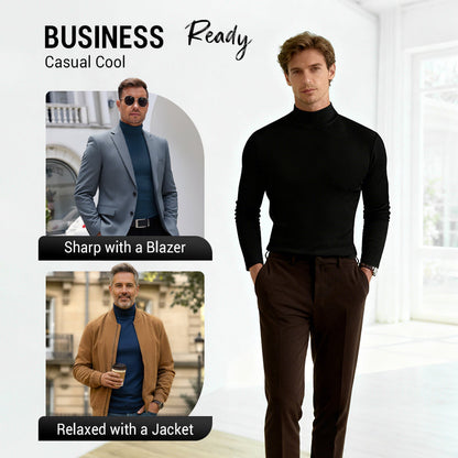 🖤Black Friday Sale:50% OFF🔥Mens High Neck Slim Fit Long Sleeve T-shirt