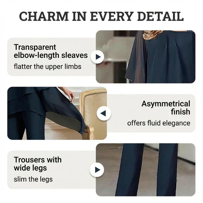 📢2026 Hot Sale 66% OFF💞Charming Irregular Top & Wide Leg Pants Set✨