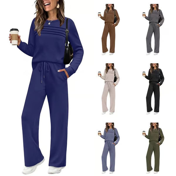 🔥LAST DAY SALE 70% OFF👍✨Women's 2026 Casual Crew Neck Top & Drawstring Pants Set