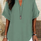 💞50K+ SOLD!🌸Women's Plain Short Sleeve Blouse, Casual Solid Color Top for Daily Wear