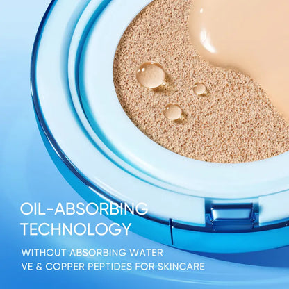 ❤️New Shade Launch❤️SKINTIFIC Velvet Matte Cushion Foundation Blue Ultra Cover Powder Foundation, 12h Oil-Control, Lightweight, Long-Lasting, Waterproof Korean Cushion Makeup