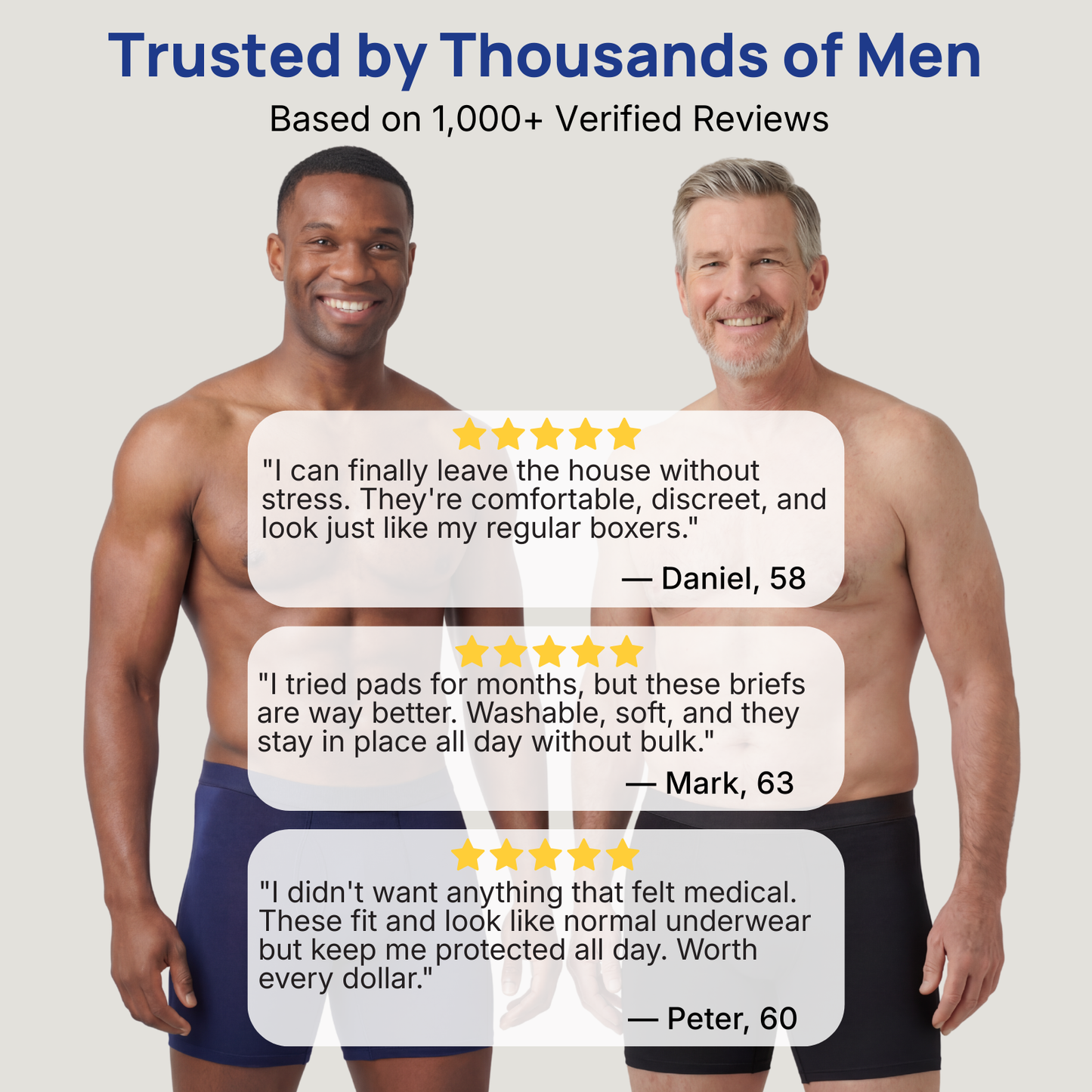 Buy 2 Get 1 Free.💪Men’s Ultra-Absorbent Incontinence Boxer Briefs