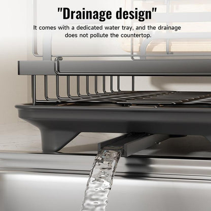 🍽️ 50% OFF!  2-Tier Dish Rack – With Drip Tray, Space-Saving & Ideal for Family Kitchens 🏠