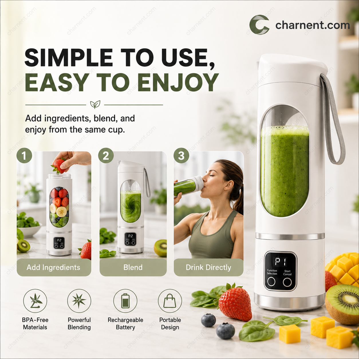 Hot Sale 60% OFF！！！Portable Cordless Juicier