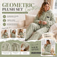 💖Black Friday Mega Deal – 50% off!💖Embossed Geometric Plush Set – Timeless Comfort & Effortless Style For Every Occasion