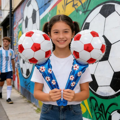 ⚽🏆 50pcs 2026 World Cup Party Set 4 Soccer Headbands 4 Cheer Sticks 🎉🎈 Foil Balloons Photo Backdrop